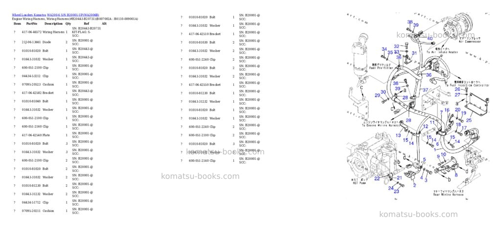 Komatsu wa200-6 s/n b20001-up Parts catalog cover Page 9