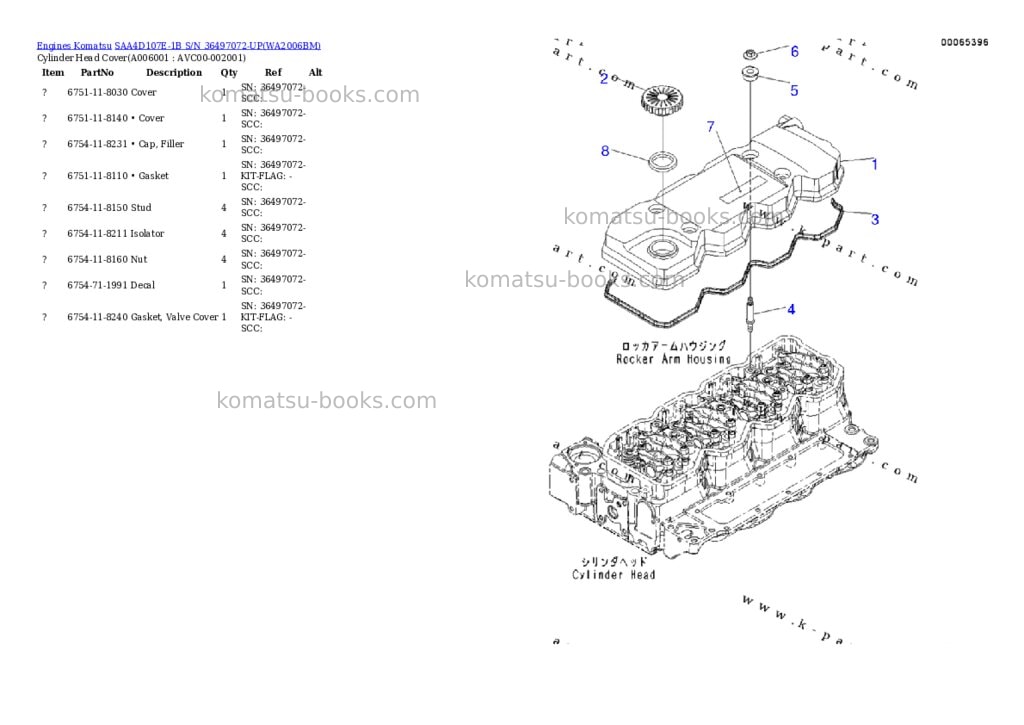 Komatsu SAA4D107E-1B S/N 36497072-UP Parts catalog cover Page 2