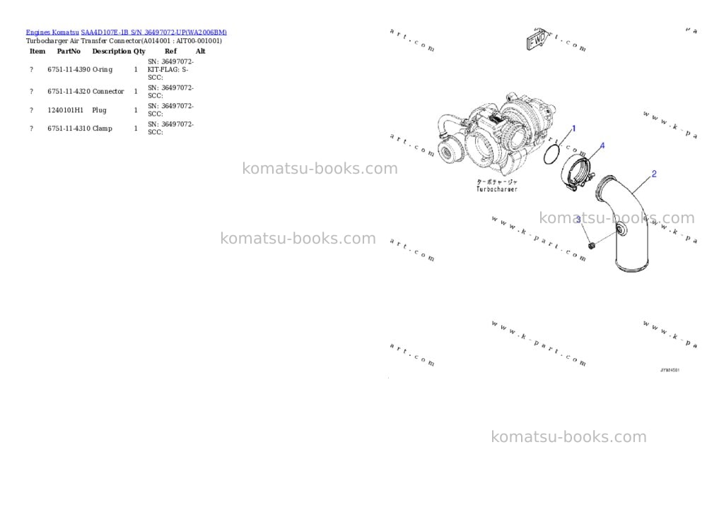 Komatsu SAA4D107E-1B S/N 36497072-UP Parts catalog cover Page 9
