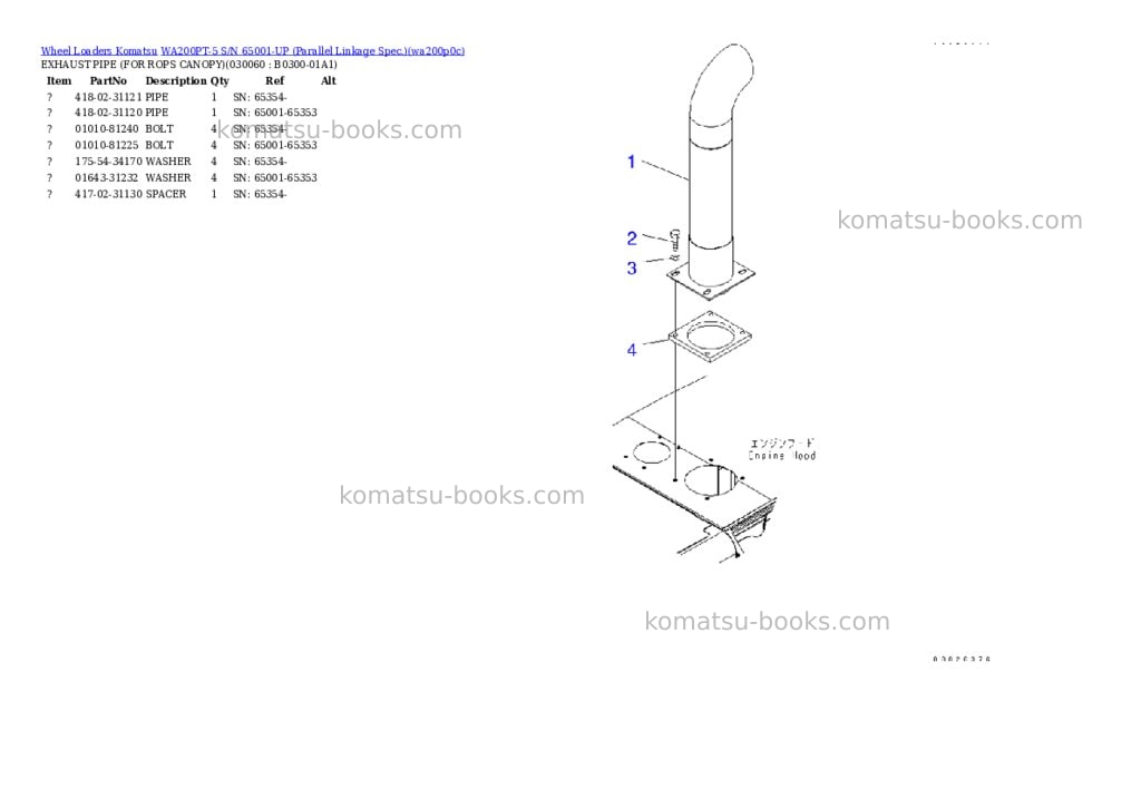 Komatsu wa200pt-5 s/n 65001-up parallel linkage spec. Parts catalog cover Page 5