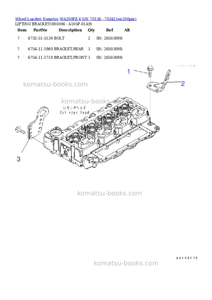 Komatsu wa200pz-6 s/n 70136 - 70342 Parts catalog cover Page 6