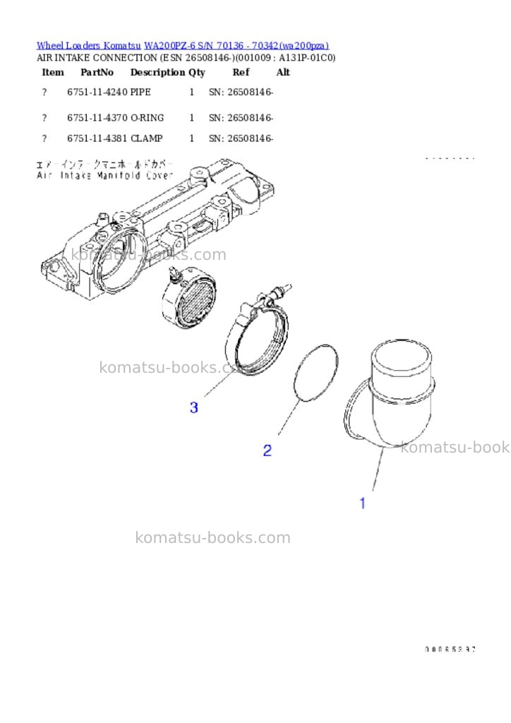 Komatsu wa200pz-6 s/n 70136 - 70342 Parts catalog cover Page 9