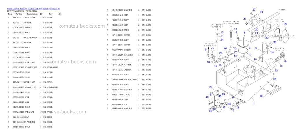 Komatsu wa250-3-sn s/n 65001-up Parts catalog cover Page 7