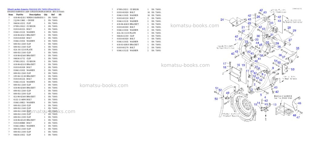 Komatsu wa250-6 s/n 75001-up Parts catalog cover Page 2
