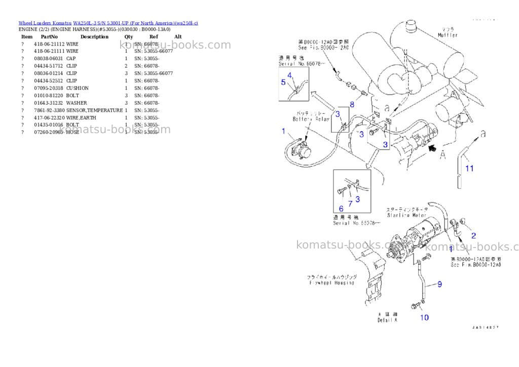 Komatsu wa250l-3 s/n 53001-up for north america Parts catalog cover Page 2 Komatsu wa250l-3 s/n 53001-up for north america Parts catalog cover Page 2