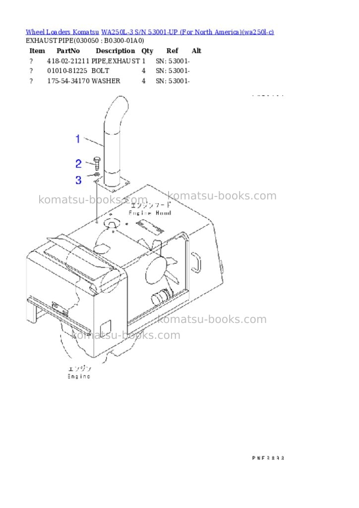 Komatsu wa250l-3 s/n 53001-up for north america Parts catalog cover Page 4 Komatsu wa250l-3 s/n 53001-up for north america Parts catalog cover Page 4