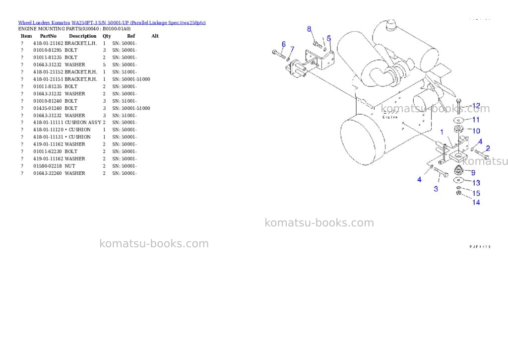 Komatsu wa250pt-3 s/n 50001-up parallel linkage spec. Parts catalog cover Page 3 Komatsu wa250pt-3 s/n 50001-up parallel linkage spec. Parts catalog cover Page 3