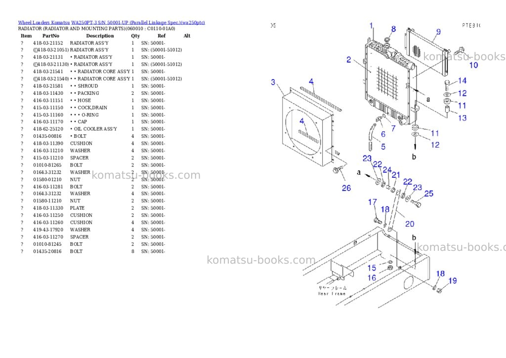 Komatsu wa250pt-3 s/n 50001-up parallel linkage spec. Parts catalog cover Page 5 Komatsu wa250pt-3 s/n 50001-up parallel linkage spec. Parts catalog cover Page 5