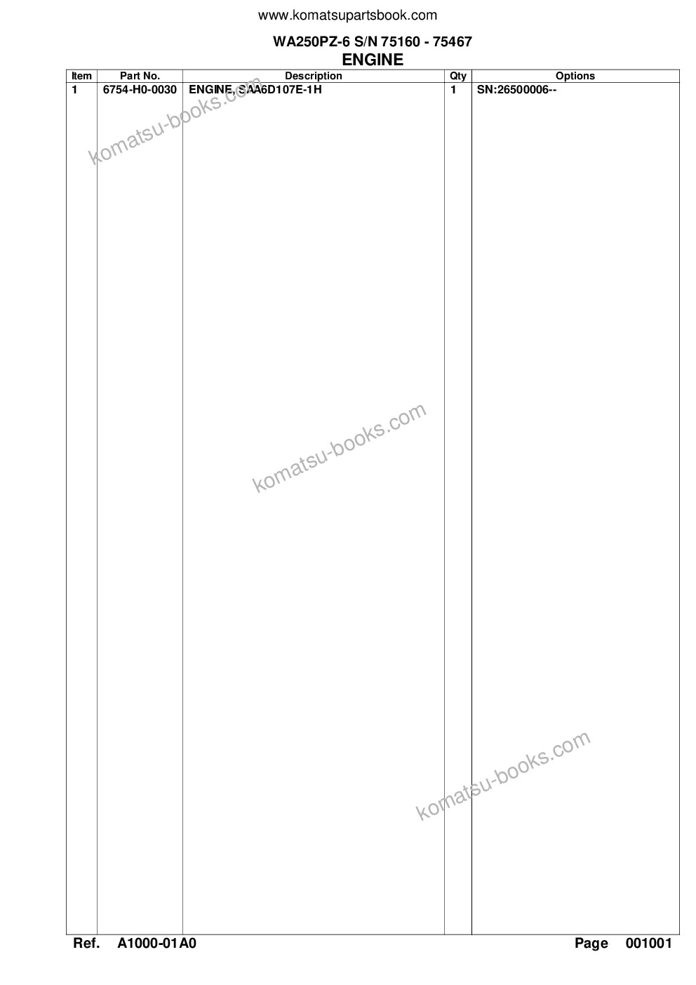 Komatsu wa250pz-6 s/n 75160 - 75467 Parts catalog cover Page 6 Komatsu wa250pz-6 s/n 75160 - 75467 Parts catalog cover Page 6