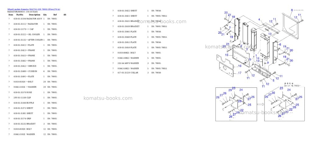 Komatsu WA270-5 S/N 70001-UP Parts catalog cover Page 5