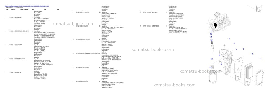 Komatsu wa270-3 active s/n wa270h21038 - up Parts catalog cover Page 10