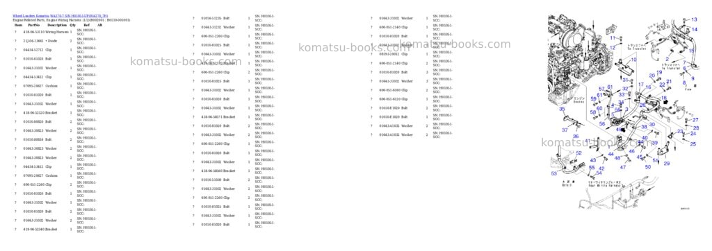 Komatsu wa270-7 s/n h01051-up Parts catalog cover Komatsu wa270-7 s/n h01051-up Parts catalog cover