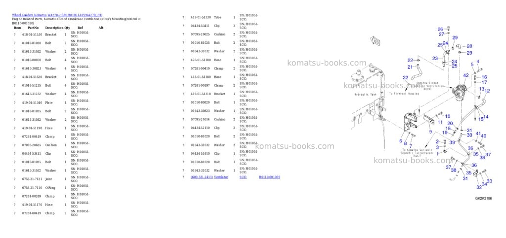 Komatsu wa270-7 s/n h01051-up Parts catalog cover Page 10 Komatsu wa270-7 s/n h01051-up Parts catalog cover Page 10