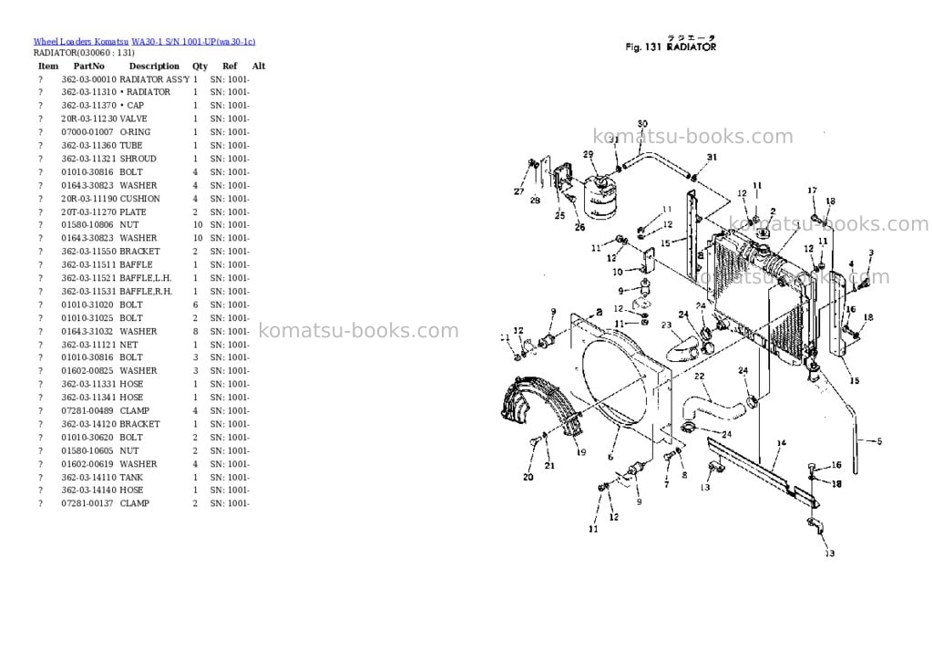 Komatsu WA30-1 S/N 1001-UP Parts catalog cover Page 5 Komatsu WA30-1 S/N 1001-UP Parts catalog cover Page 5