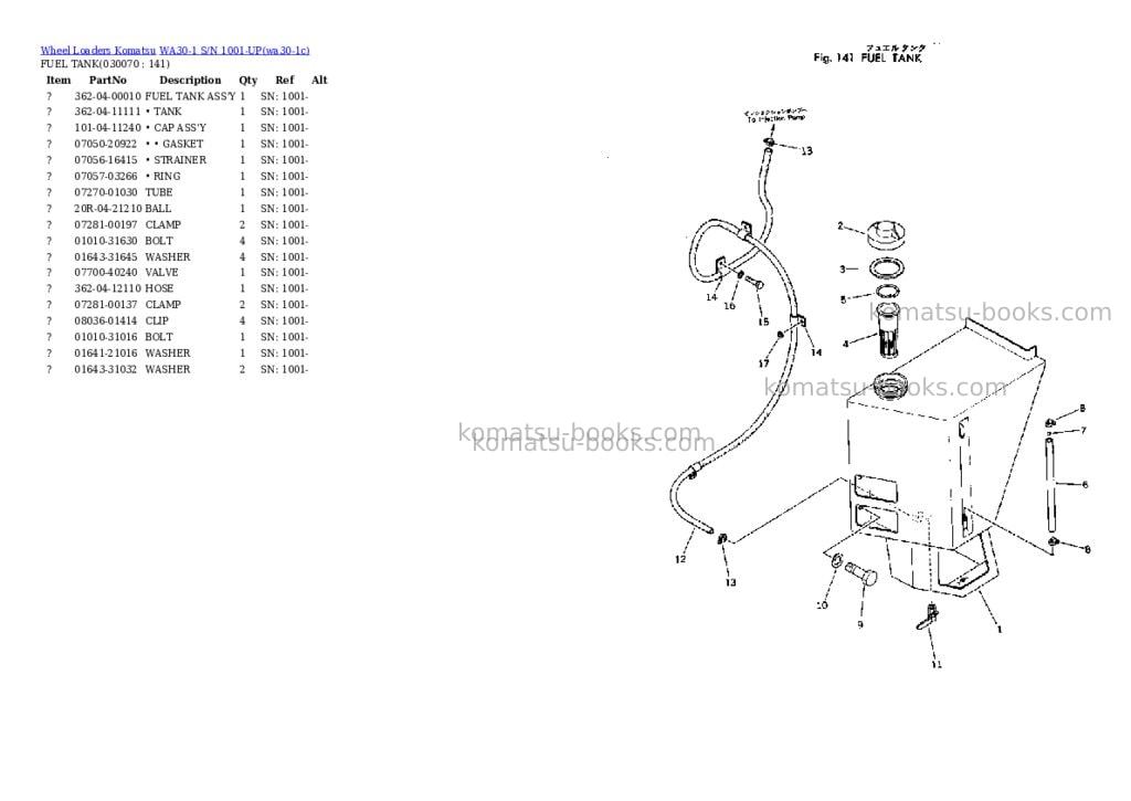 Komatsu WA30-1 S/N 1001-UP Parts catalog cover Page 6 Komatsu WA30-1 S/N 1001-UP Parts catalog cover Page 6