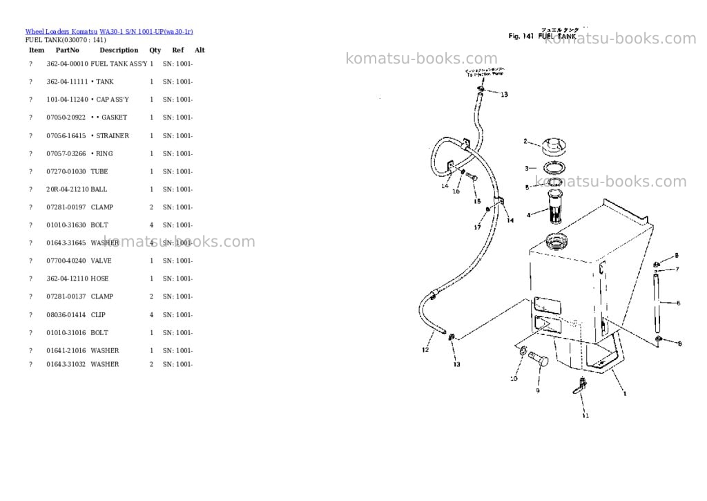 Komatsu wa30-1 s/n 1001-up Parts catalog cover Page 6