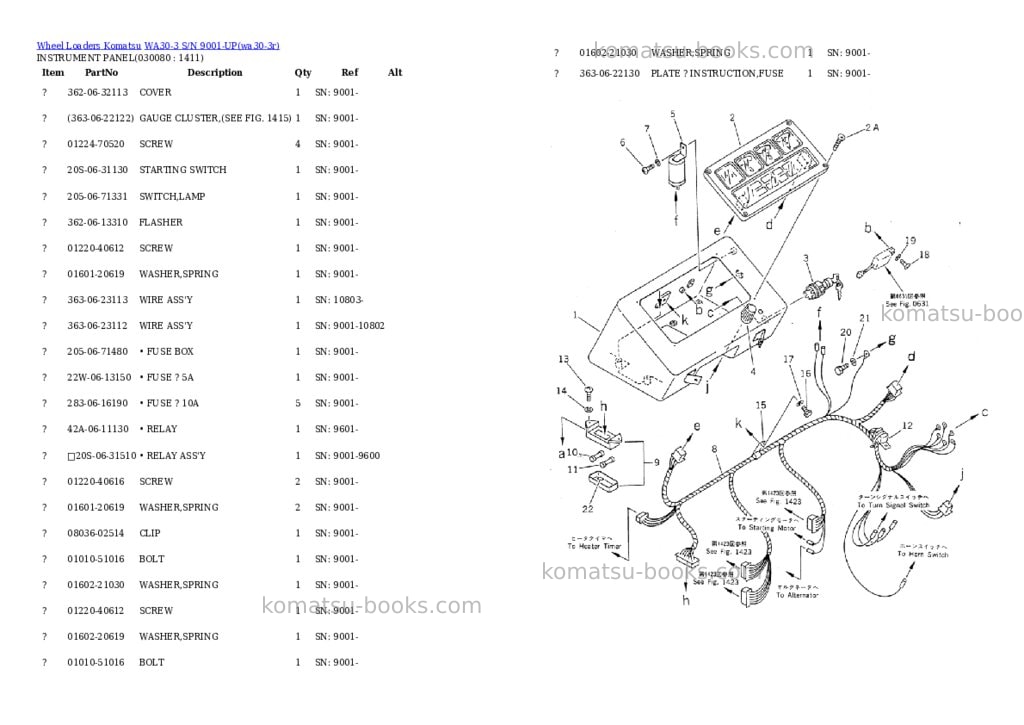 Komatsu WA30-3 S/N 9001-UP Parts catalog cover Page 7 Komatsu WA30-3 S/N 9001-UP Parts catalog cover Page 7