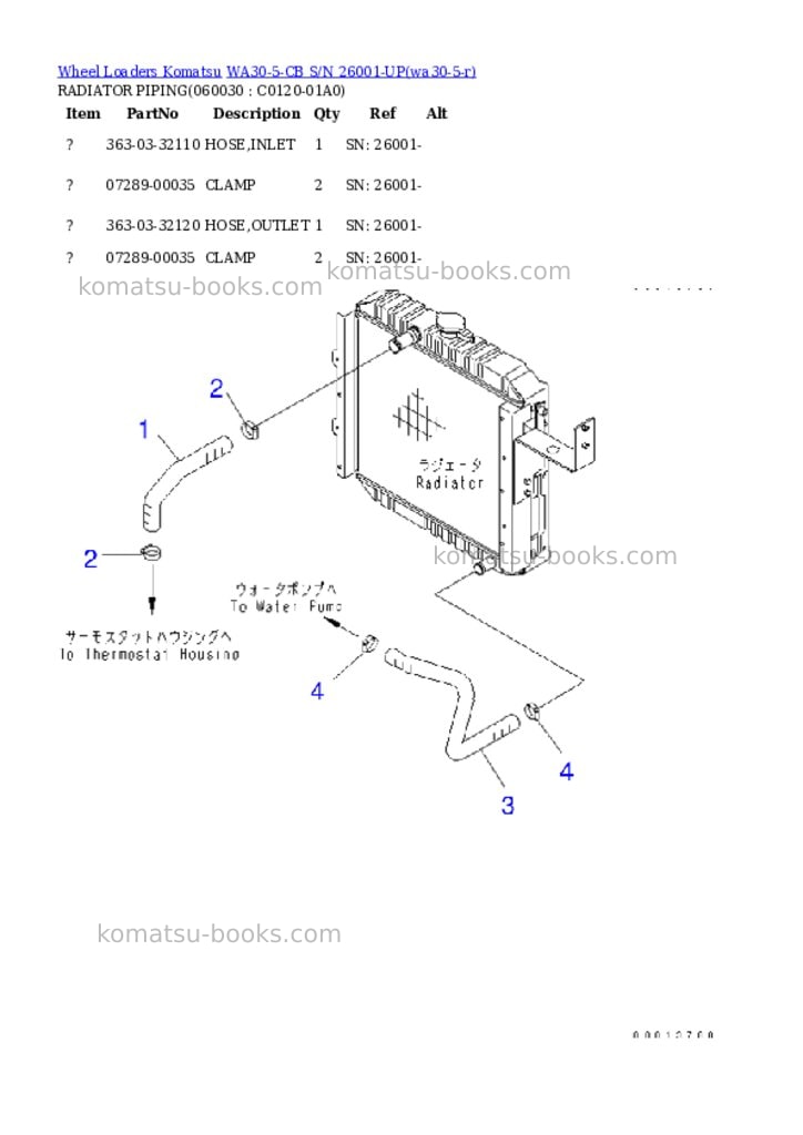 Komatsu wa30-5-cb s/n 26001-up Parts catalog cover Page 7
