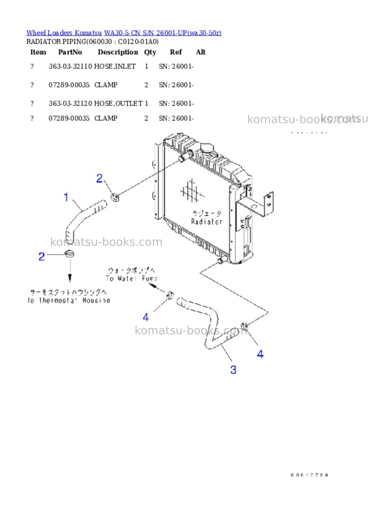 Komatsu wa30-5-cn s/n 26001-up Parts catalog cover Page 6