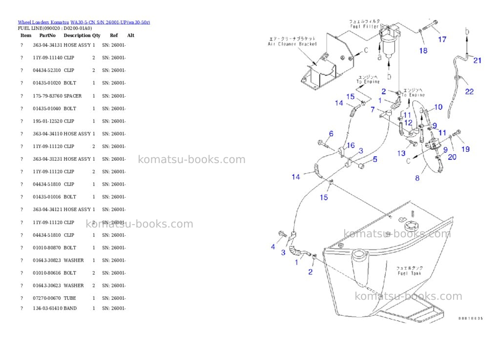 Komatsu wa30-5-cn s/n 26001-up Parts catalog cover Page 9