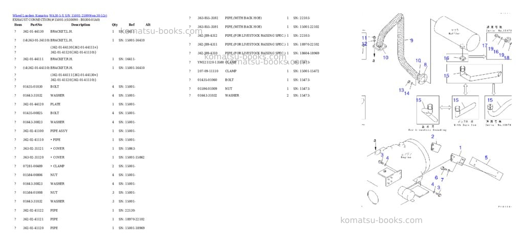 Komatsu wa30-5-x s/n 15001-25999 Parts catalog cover Page 7