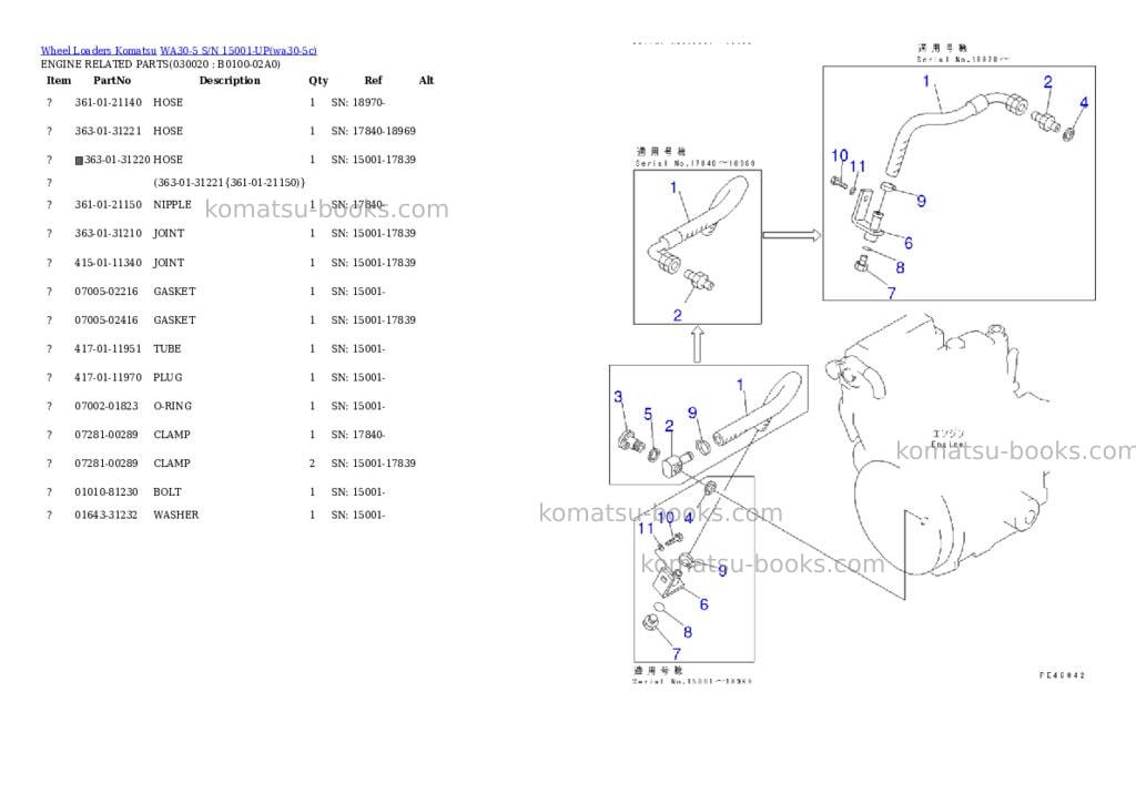 Komatsu wa30-5 s/n 15001-up Parts catalog cover Komatsu wa30-5 s/n 15001-up Parts catalog cover