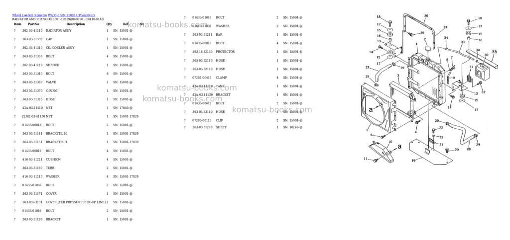 Komatsu wa30-5 s/n 15001-up Parts catalog cover Page 5 Komatsu wa30-5 s/n 15001-up Parts catalog cover Page 5
