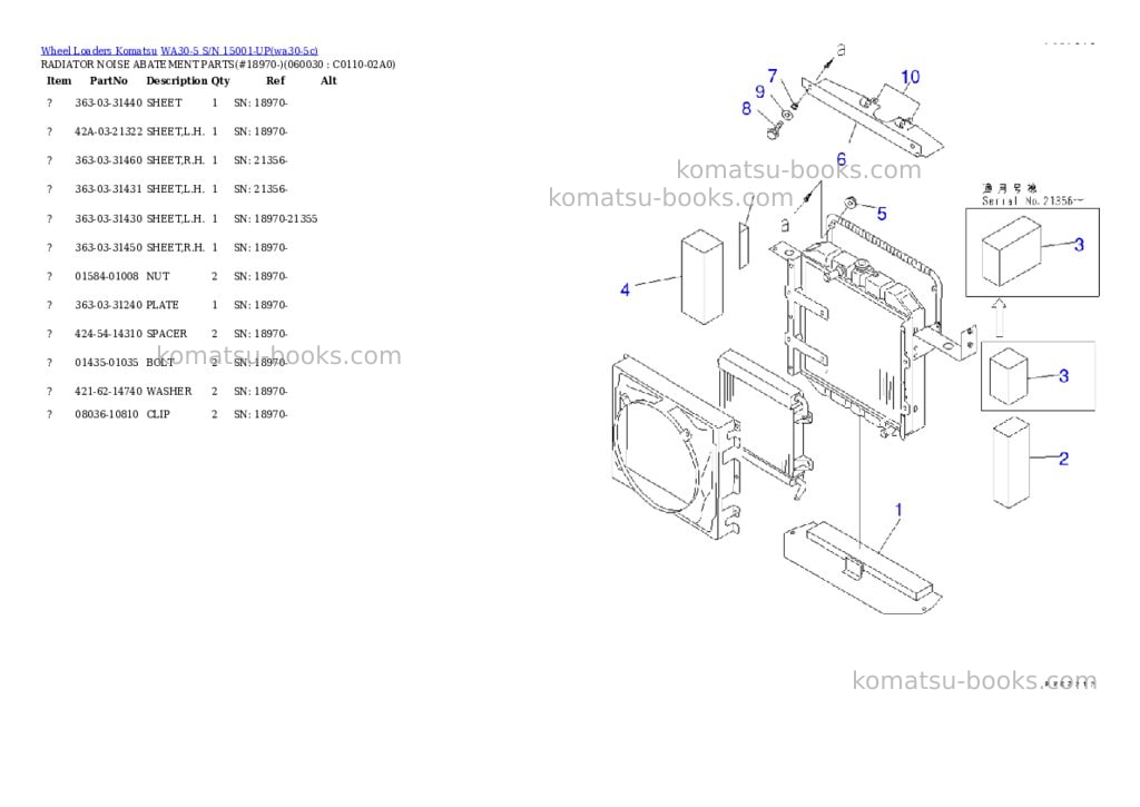 Komatsu wa30-5 s/n 15001-up Parts catalog cover Page 7 Komatsu wa30-5 s/n 15001-up Parts catalog cover Page 7