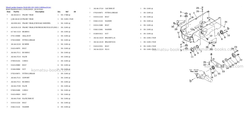 Komatsu WA30-5RS S/N 15001-25999 Parts catalog cover