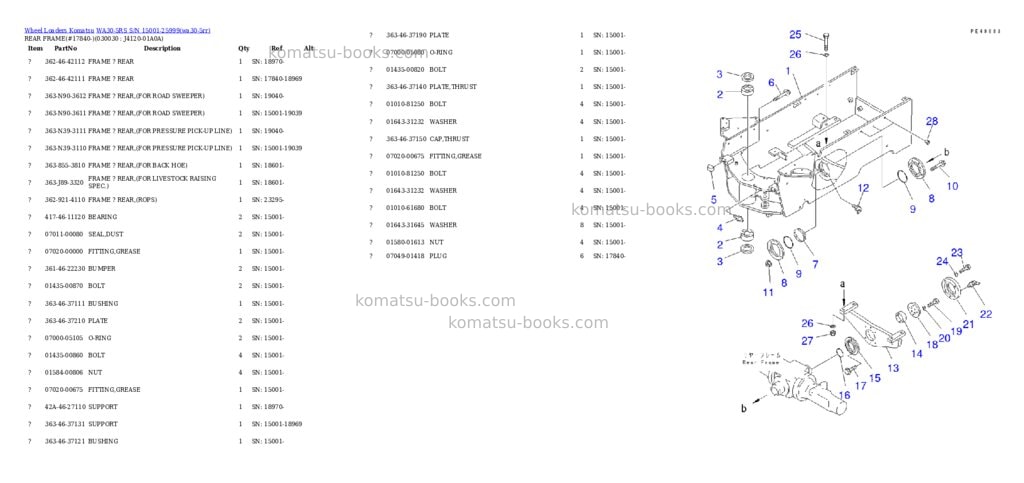 Komatsu WA30-5RS S/N 15001-25999 Parts catalog cover Page 2