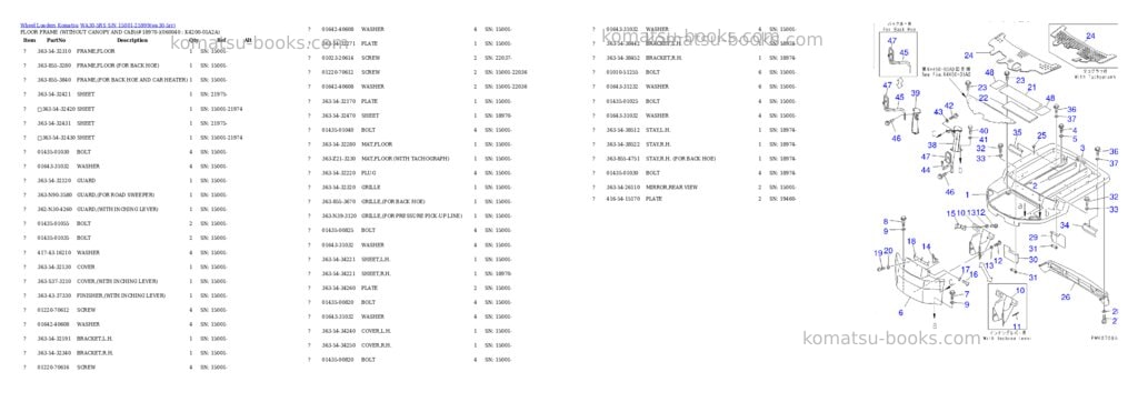 Komatsu WA30-5RS S/N 15001-25999 Parts catalog cover Page 6