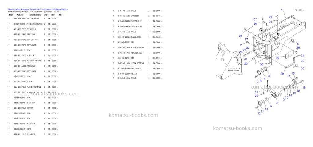 Komatsu wa300-3a-xt s/n 50001-52999 Parts catalog cover Page 8