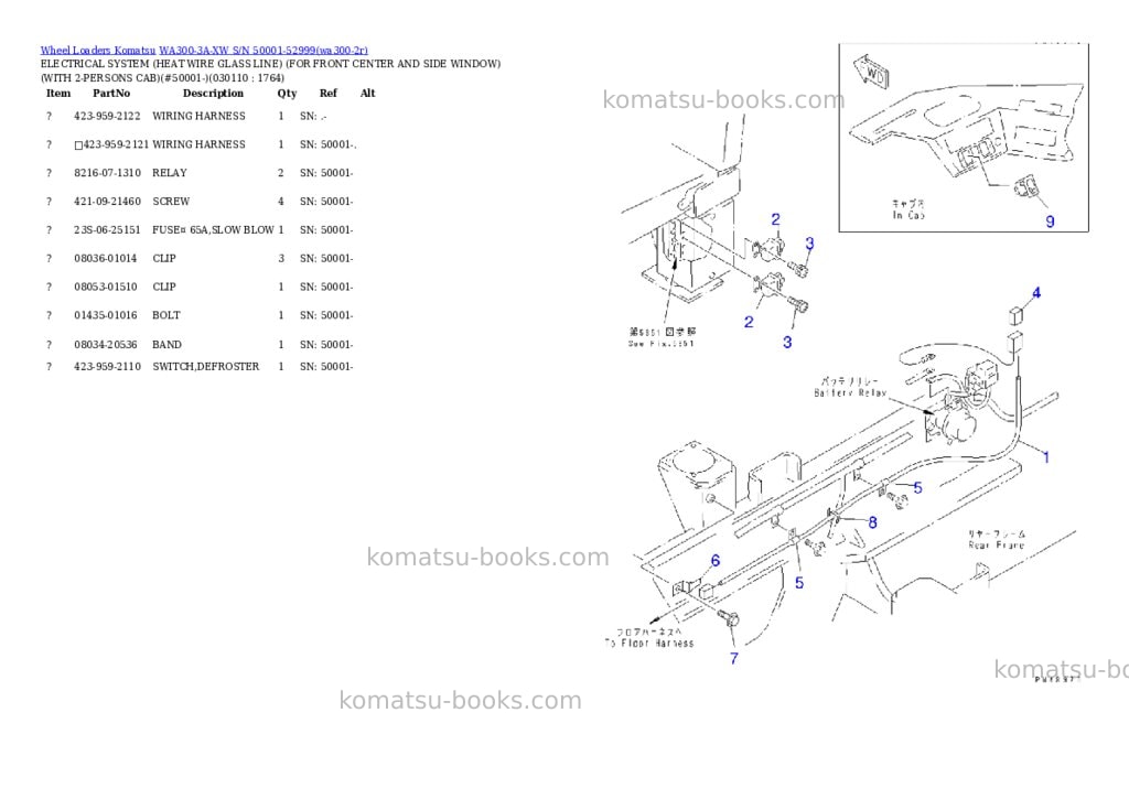 Komatsu wa300-3a-xw s/n 50001-52999 Parts catalog cover Page 10 Komatsu wa300-3a-xw s/n 50001-52999 Parts catalog cover Page 10