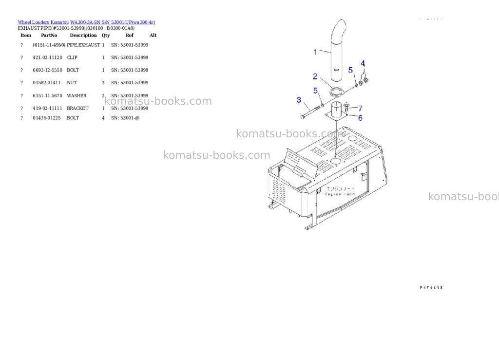 Komatsu wa300-3a-sn s/n 53001-up Parts catalog cover Page 8