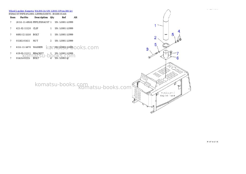 Komatsu wa300-3a s/n 53001-up Parts catalog cover Page 5 Komatsu wa300-3a s/n 53001-up Parts catalog cover Page 5
