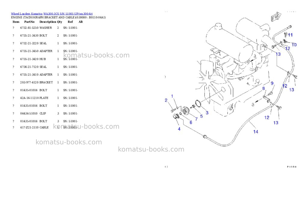 Komatsu wa300-3cs s/n 51001-up Parts catalog cover Page 6 Komatsu wa300-3cs s/n 51001-up Parts catalog cover Page 6