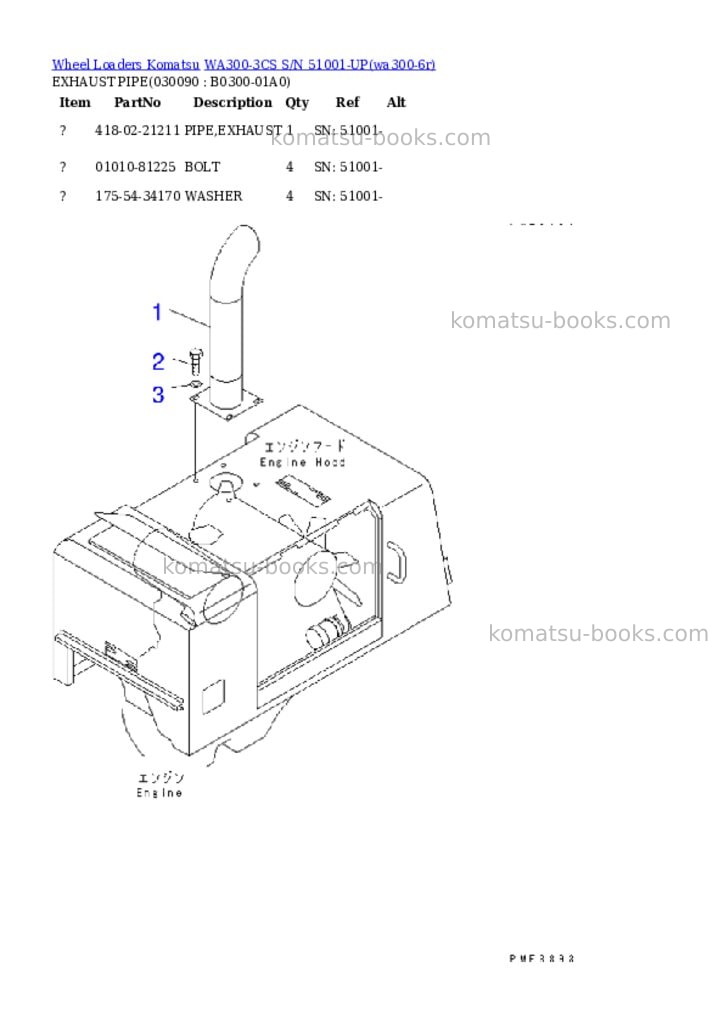 Komatsu wa300-3cs s/n 51001-up Parts catalog cover Page 7 Komatsu wa300-3cs s/n 51001-up Parts catalog cover Page 7