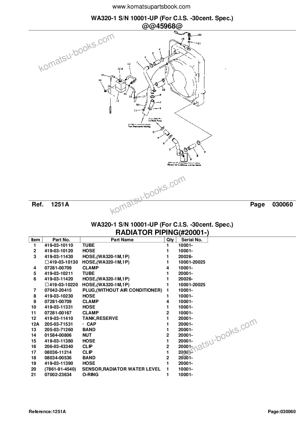 Komatsu WA320-1 S/N 10001-UP (For C.I.S. -30cent. Spec.) Parts catalog cover Page 9 Komatsu WA320-1 S/N 10001-UP (For C.I.S. -30cent. Spec.) Parts catalog cover Page 9