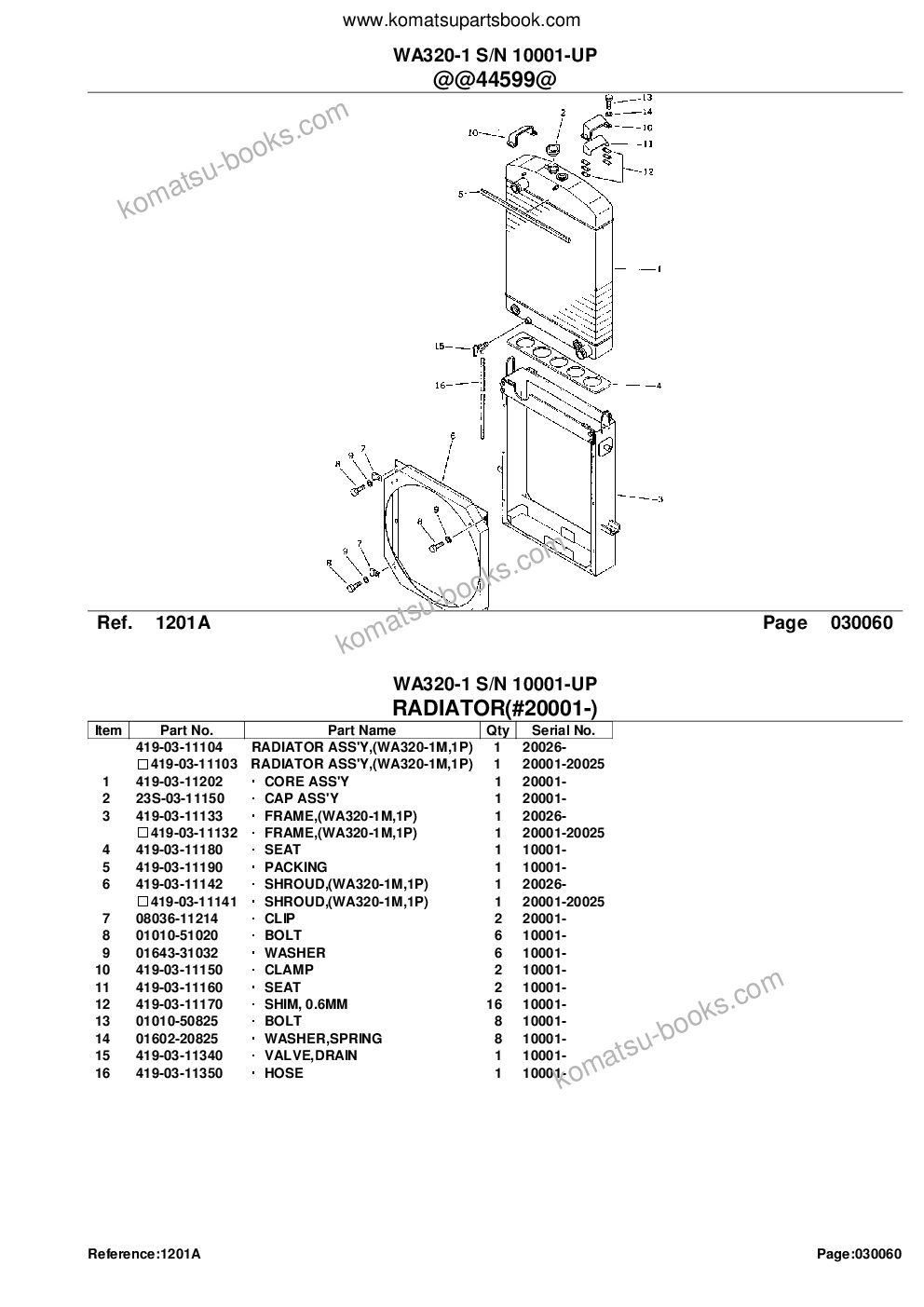 Komatsu wa320-1 s/n 10001-up Parts catalog cover Page 10 Komatsu wa320-1 s/n 10001-up Parts catalog cover Page 10