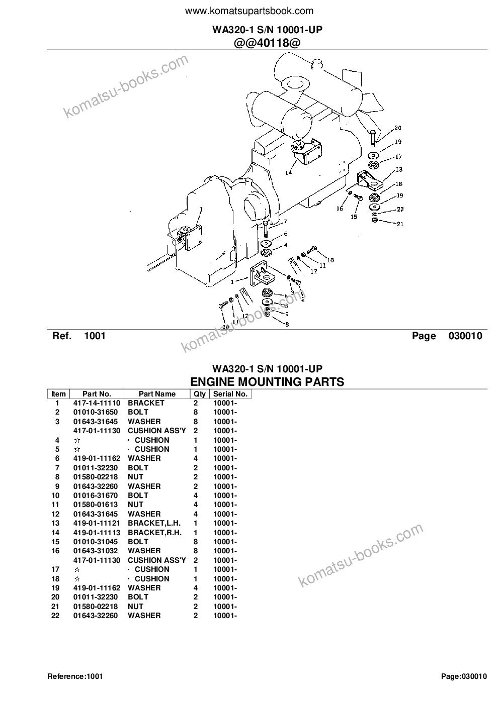 Komatsu wa320-1 s/n 10001-up Parts catalog cover Page 3 Komatsu wa320-1 s/n 10001-up Parts catalog cover Page 3