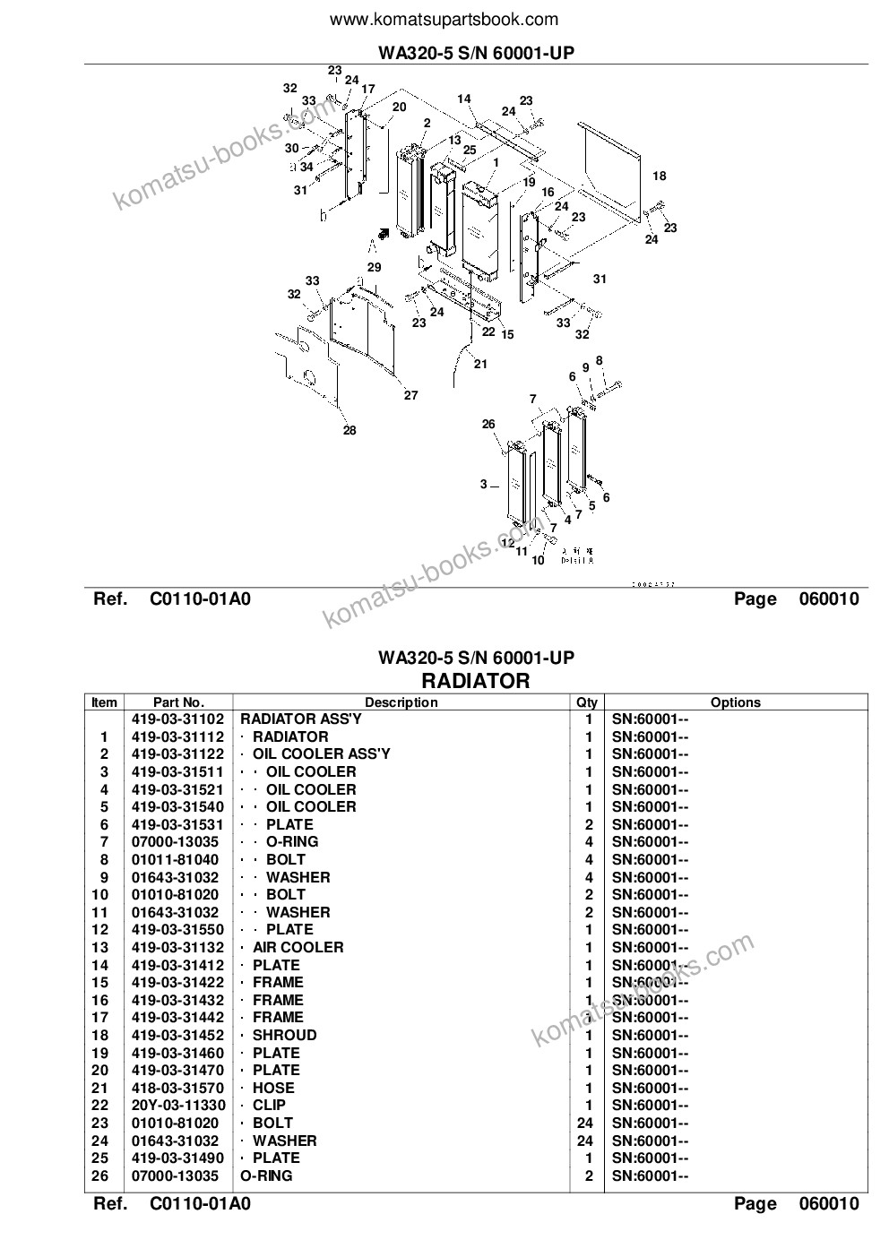 Komatsu wa320-5 s/n 60001-up overseas version Parts catalog cover Page 10 Komatsu wa320-5 s/n 60001-up overseas version Parts catalog cover Page 10