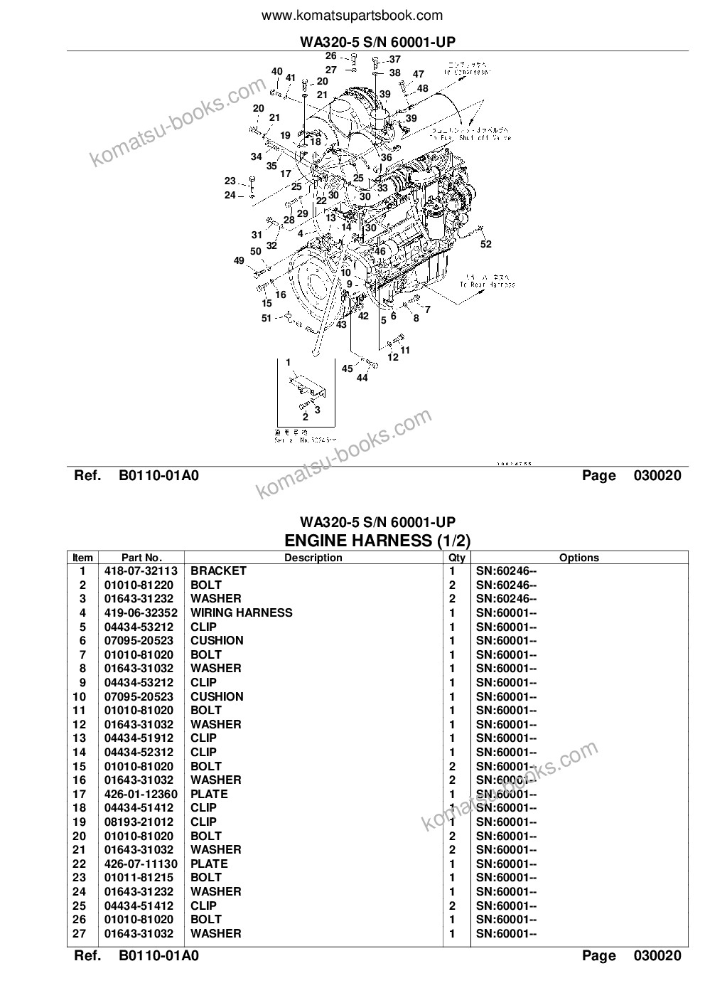 Komatsu wa320-5 s/n 60001-up overseas version Parts catalog cover Page 4 Komatsu wa320-5 s/n 60001-up overseas version Parts catalog cover Page 4