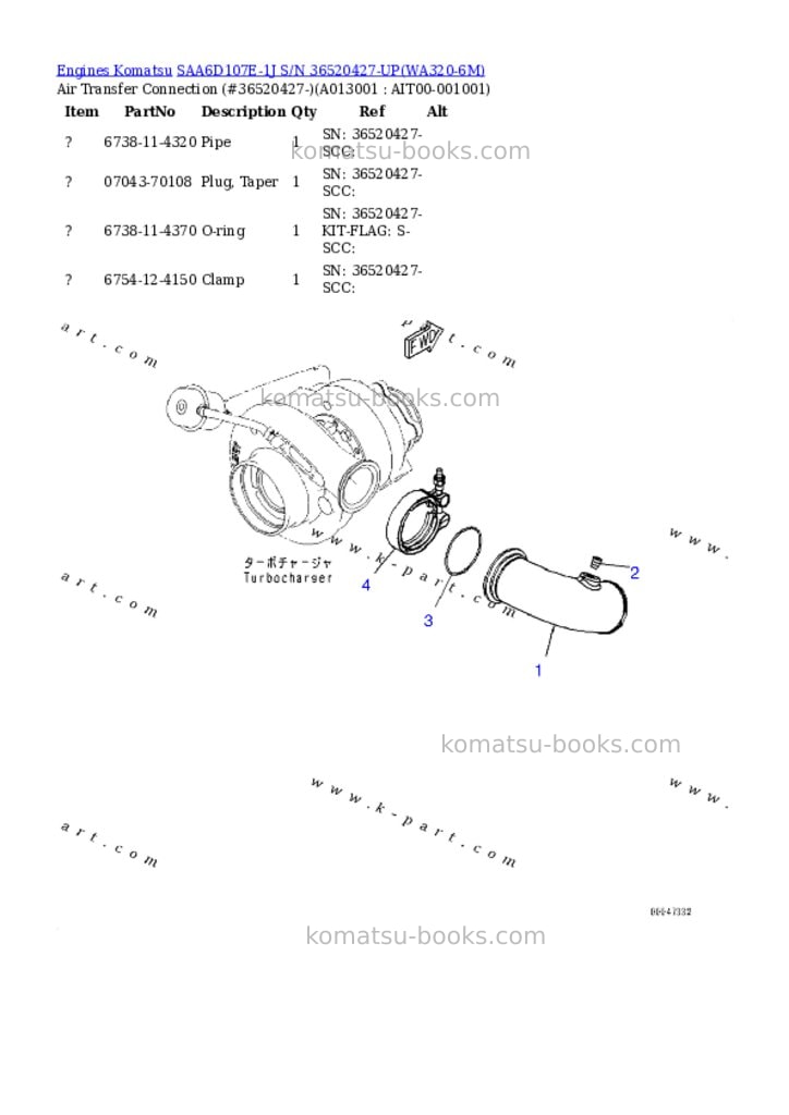 Komatsu saa6d107e-1j s/n 36520427-up Parts catalog cover Page 8 Komatsu saa6d107e-1j s/n 36520427-up Parts catalog cover Page 8