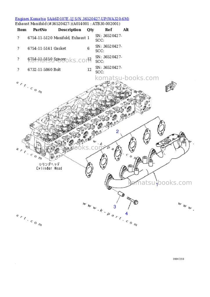 Komatsu saa6d107e-1j s/n 36520427-up Parts catalog cover Page 9 Komatsu saa6d107e-1j s/n 36520427-up Parts catalog cover Page 9