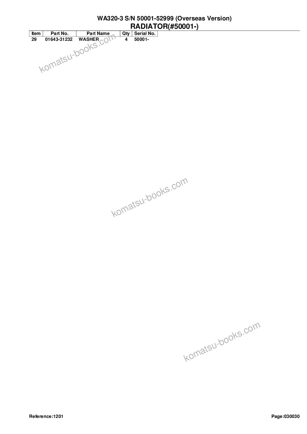Komatsu wa320-3 s/n 50001-52999 overseas version Catalogue de pièces couverture Page 7
