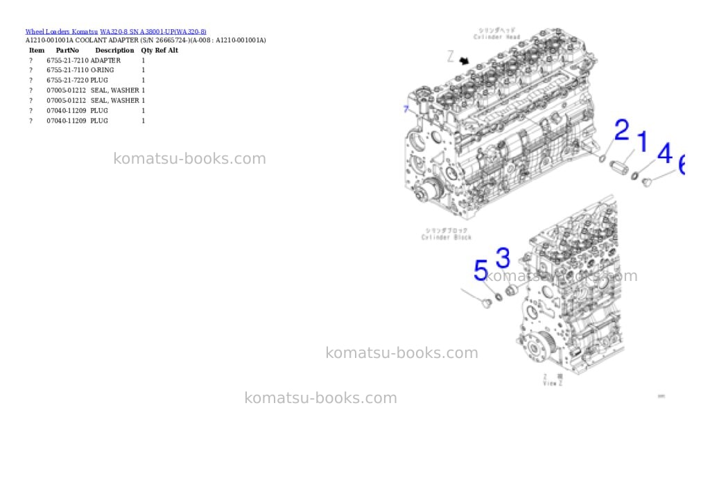 Komatsu wa320-8 sn a38001-up Parts catalog cover Page 3 Komatsu wa320-8 sn a38001-up Parts catalog cover Page 3