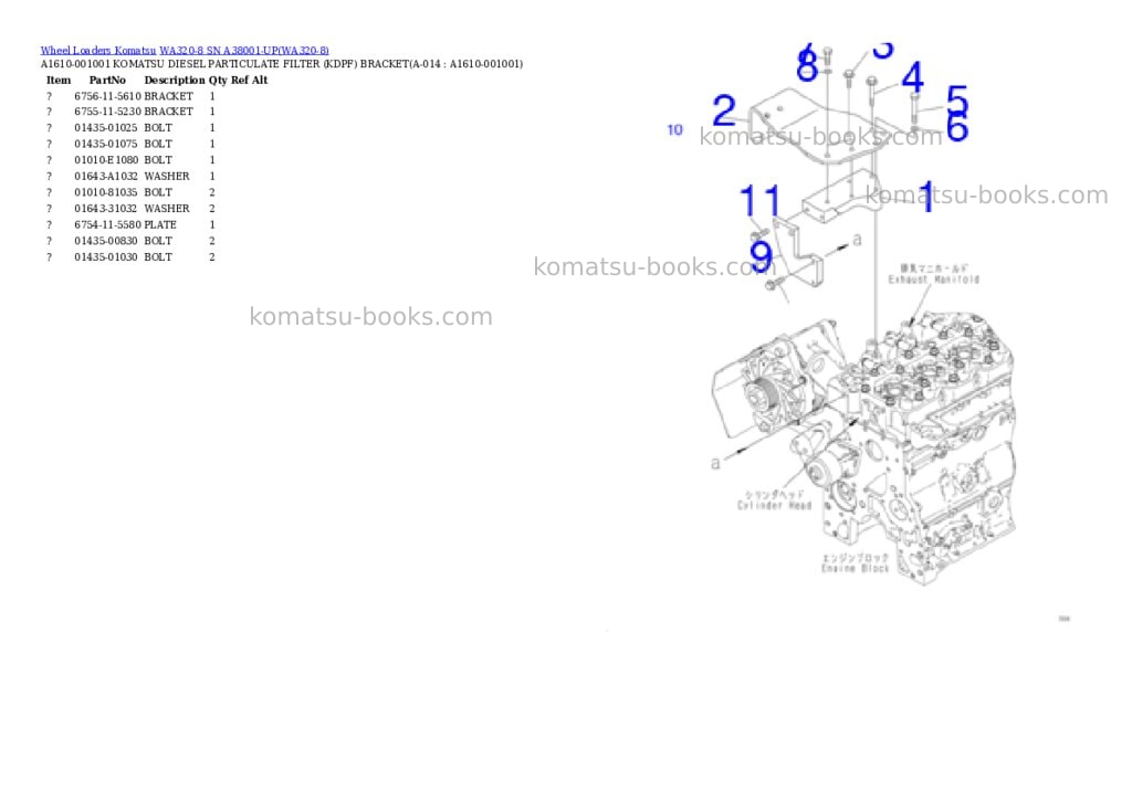 Komatsu wa320-8 sn a38001-up Parts catalog cover Page 6 Komatsu wa320-8 sn a38001-up Parts catalog cover Page 6