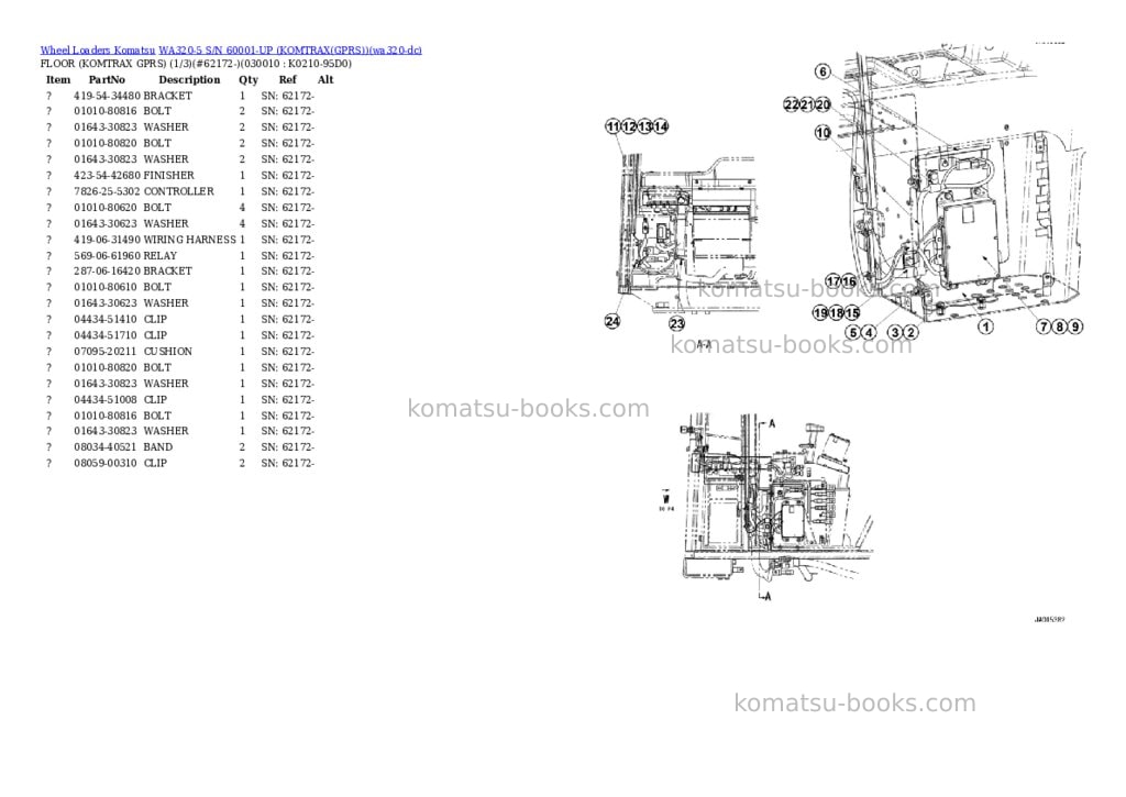 Komatsu WA320-5 S/N 60001-UP (KOMTRAX(GPRS)) Parts catalog cover