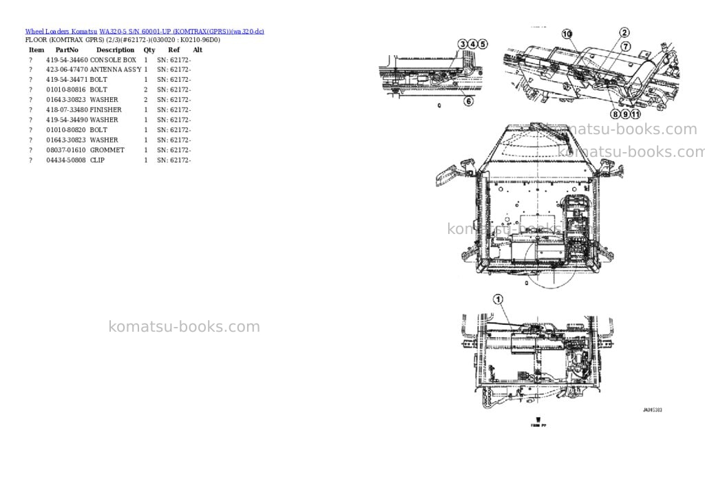Komatsu WA320-5 S/N 60001-UP (KOMTRAX(GPRS)) Parts catalog cover Page 2