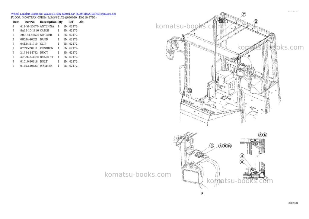 Komatsu WA320-5 S/N 60001-UP (KOMTRAX(GPRS)) Parts catalog cover Page 3